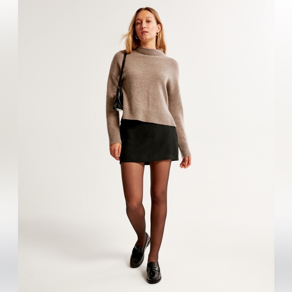 Abercrombie Black Crepe Mini Skirt Skort